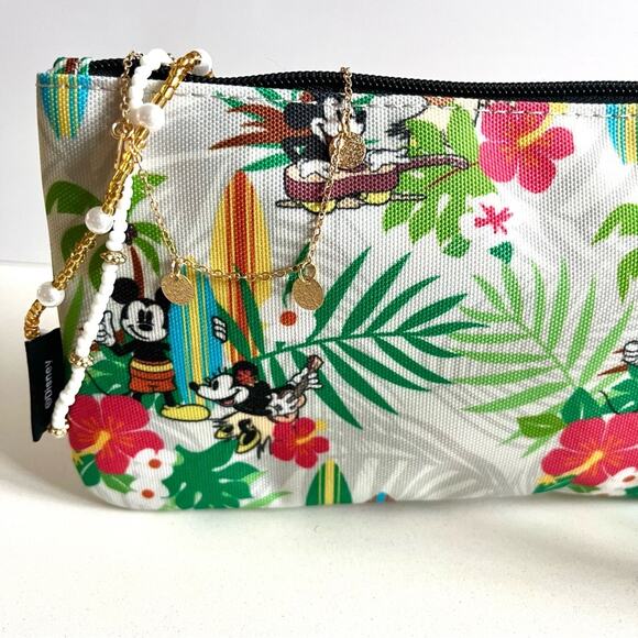 LOUNGEFLY DISNEY Tropical Pouch, Mickey Ears & 3 Beachy Bracelets, 3 NWT ITEMS! - Picture 3 of 13